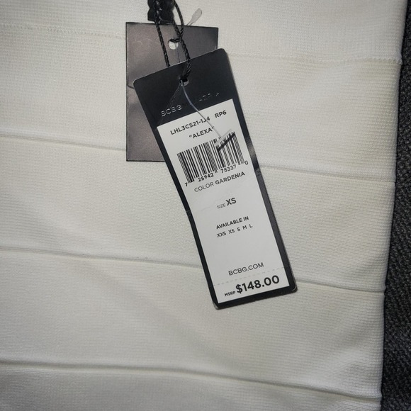 NWT   BCBGMAXAZRIA Alexa Bandage Skirt‎ Women Size XS Gardenia White - Picture 3 of 3